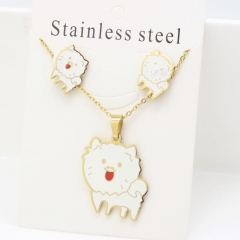 Stainless steel jewelry Earrings and necklaces set Wholesale