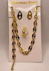 Stainless steel jewelry Necklace Earrings Ring bracelet set Wholesale