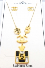 Stainless steel jewelry Necklace Earrings set Wholesale
