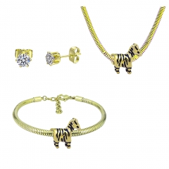 Stainless steel jewelry necklace earring Bracelet set Wholesale