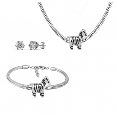 Stainless steel jewelry necklace earring Bracelet set Wholesale