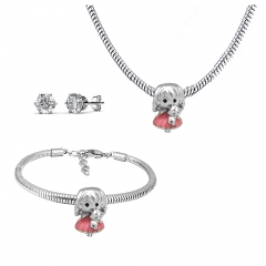 Stainless steel jewelry necklace earring Bracelet set Wholesale