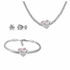 Stainless steel jewelry necklace earring Bracelet set Wholesale