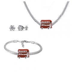 Stainless steel jewelry necklace earring Bracelet set Wholesale