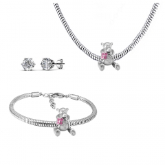 Stainless steel jewelry necklace earring Bracelet set Wholesale