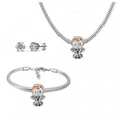 Stainless steel jewelry necklace earring Bracelet set Wholesale