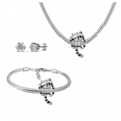 Stainless steel jewelry necklace earring Bracelet set Wholesale