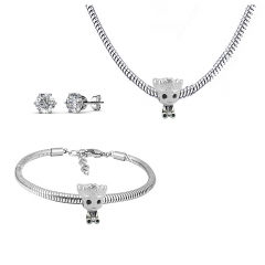 Stainless steel jewelry necklace earring Bracelet set Wholesale