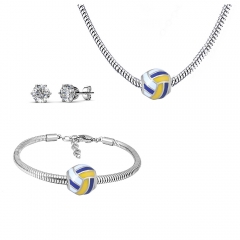 Stainless steel jewelry necklace earring Bracelet set Wholesale