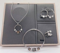 Stainless steel jewelry necklace earring Bracelet set Wholesale