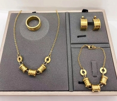 Stainless steel jewelry necklace earring Bracelet ring set Wholesale