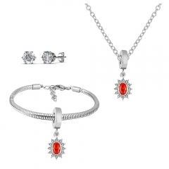 Stainless steel jewelry necklace earring Bracelet set Wholesale