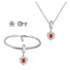 Stainless steel jewelry necklace earring Bracelet set Wholesale