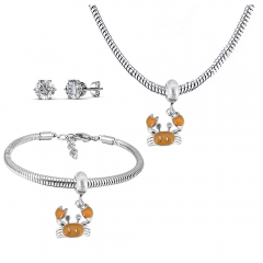 Stainless steel jewelry necklace earring Bracelet set Wholesale