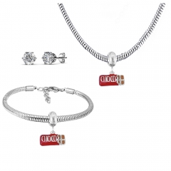 Stainless steel jewelry necklace earring Bracelet set Wholesale