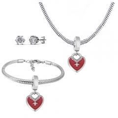 Stainless steel jewelry necklace earring Bracelet set Wholesale