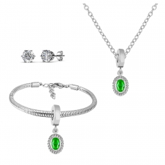 Stainless steel jewelry necklace earring Bracelet set Wholesale