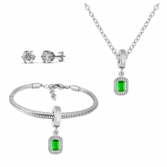 Stainless steel jewelry necklace earring Bracelet set Wholesale