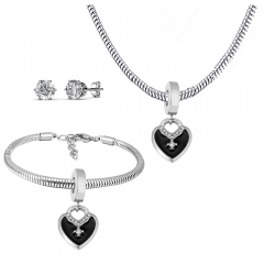 Stainless steel jewelry necklace earring Bracelet set Wholesale