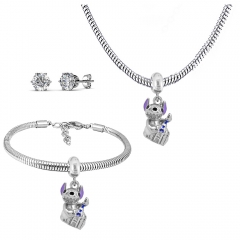 Stainless steel jewelry necklace earring Bracelet set Wholesale