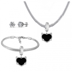 Stainless steel jewelry necklace earring Bracelet set Wholesale