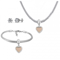 Stainless steel jewelry necklace earring Bracelet set Wholesale