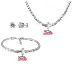 Stainless steel jewelry necklace earring Bracelet set Wholesale