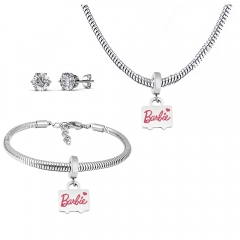 Stainless steel jewelry necklace earring Bracelet set Wholesale