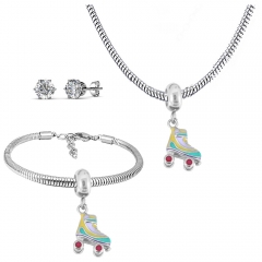 Stainless steel jewelry necklace earring Bracelet set Wholesale