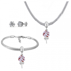 Stainless steel jewelry necklace earring Bracelet set Wholesale