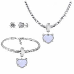 Stainless steel jewelry necklace earring Bracelet set Wholesale