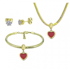 Stainless steel jewelry necklace earring Bracelet set Wholesale