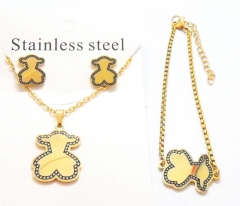 Stainless steel jewelry necklace earring Bracelet set Wholesale