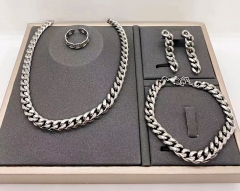 Stainless steel jewelry necklace earring Bracelet ring set Wholesale