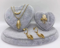 Stainless steel jewelry necklace earring ring set Wholesale