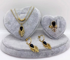 Stainless steel jewelry necklace earring ring set Wholesale