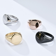 Stainless steel jewelry women ring wholesale，Light Luxury Titanium Steel Smooth Seal Ring Ring