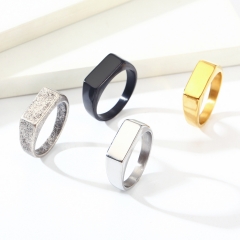 Stainless steel jewelry women ring wholesale，INS Neutral Minimalist Design Feeling Titanium Steel Seal Ring