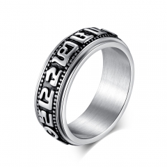 Stainless steel jewelry women ring wholesale，Titanium Steel Six Character Truth Ring