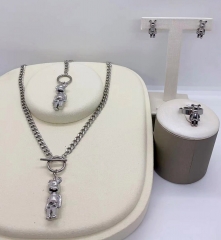 Stainless steel jewelry necklace earring Bracelet ring set Wholesale