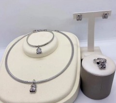 Stainless steel jewelry necklace earring Bracelet ring set Wholesale