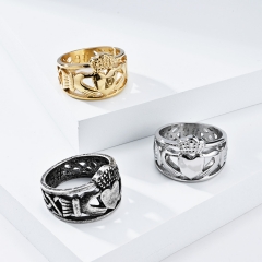 Stainless steel jewelry women ring wholesale，Nordic Irish Traditional Clada Wedding Ring
