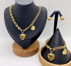 Stainless steel jewelry necklace earring ring Bangle set Wholesale