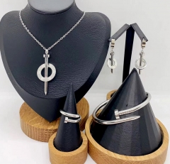 Stainless steel jewelry necklace earring ring Bangle set Wholesale