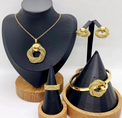 Stainless steel jewelry necklace earring ring Bangle set Wholesale