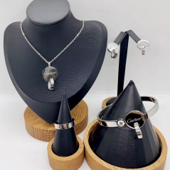 Stainless steel jewelry necklace earring ring Bangle set Wholesale