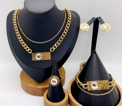 Stainless steel jewelry necklace earring ring Bangle set Wholesale