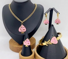 Stainless steel jewelry necklace earring ring Bangle set Wholesale