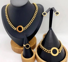 Stainless steel jewelry necklace earring ring Bangle set Wholesale