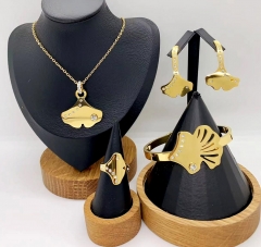 Stainless steel jewelry necklace earring ring Bangle set Wholesale